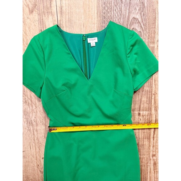 J. Crew Dress 2 NWOT Green Short Sleeve Lined Sheath - Picture 5 of 6